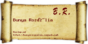 Bunya Rozália névjegykártya