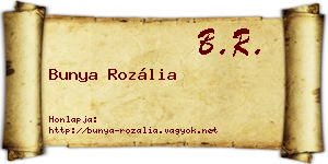 Bunya Rozália névjegykártya
