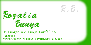 rozalia bunya business card